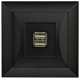 USB zásuvka opál černá
