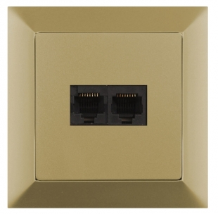 Datová zásuvka 2x8 pin Premium - zlatá