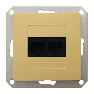 Datová zásuvka 2x8 pin Premium - zlatá