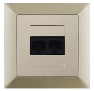 Datová zásuvka 2x8 pin Premium - písek