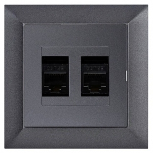 Datová zásuvka 2x8 pin Premium - grafit