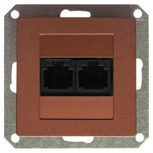 Datová zásuvka 2x8 pin Magic - mahagon měď