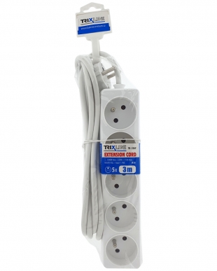 Prodlužovací přívod 10A 5 zásuvek, 3m, TR 310 F TRIXLINE