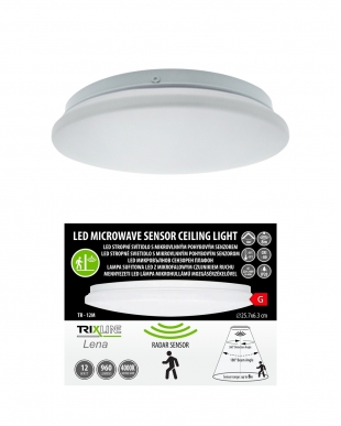 TR-12M LED stropní 12W/960lm/4000K senzorové, kulaté světlo - bílé Trixline LENA