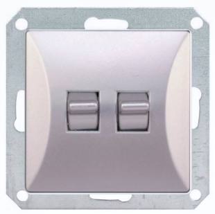 modul páčkového žaluziového vypínače stříbrný