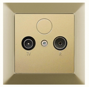 Zásuvka TV+R koncová Premium - zlatá