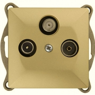 satelitní zásuvka koncová opál zlatá - modul