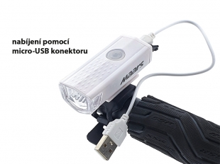 bílé světlo na kolo