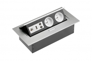 vestavná zásuvka + USB, internet