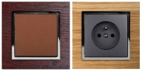Dřevěné zásuvky a vypínače